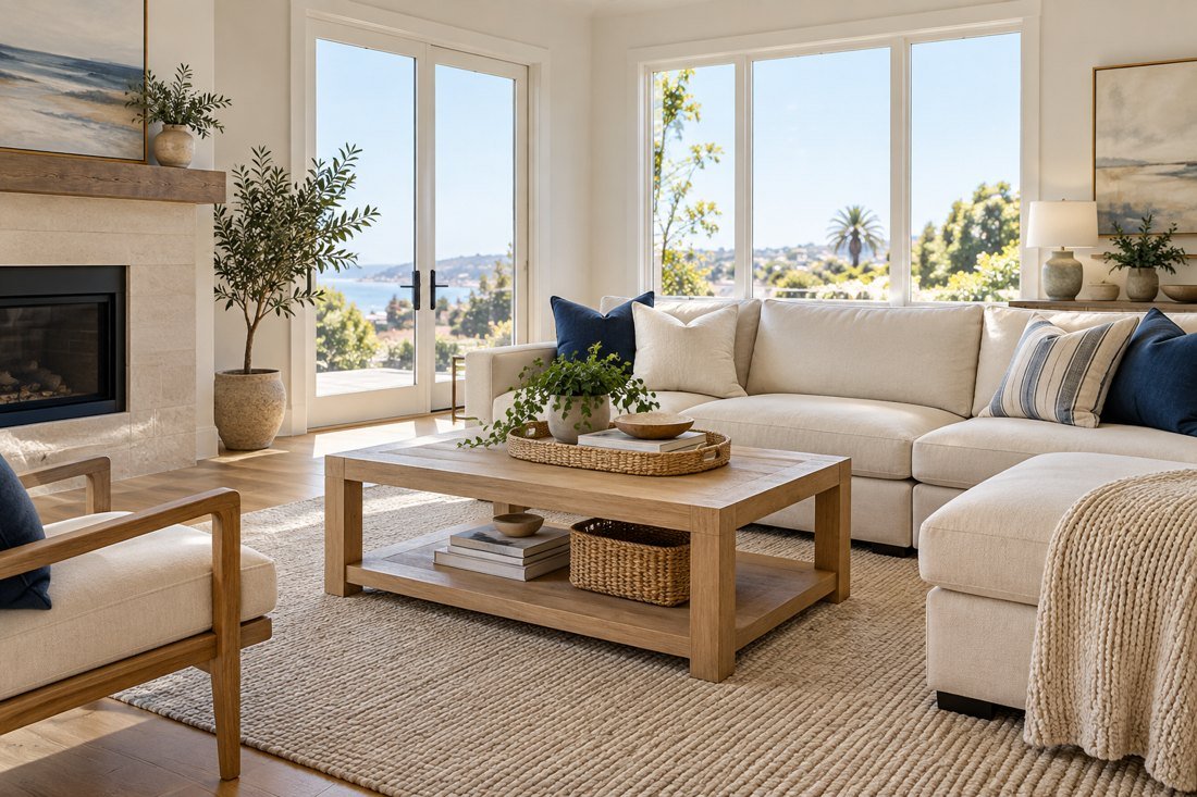 Bright, tidy living room
